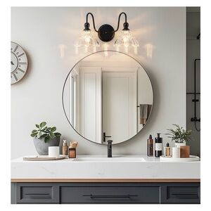 Elegant Black and White Bathroom Vanity Light Fixture